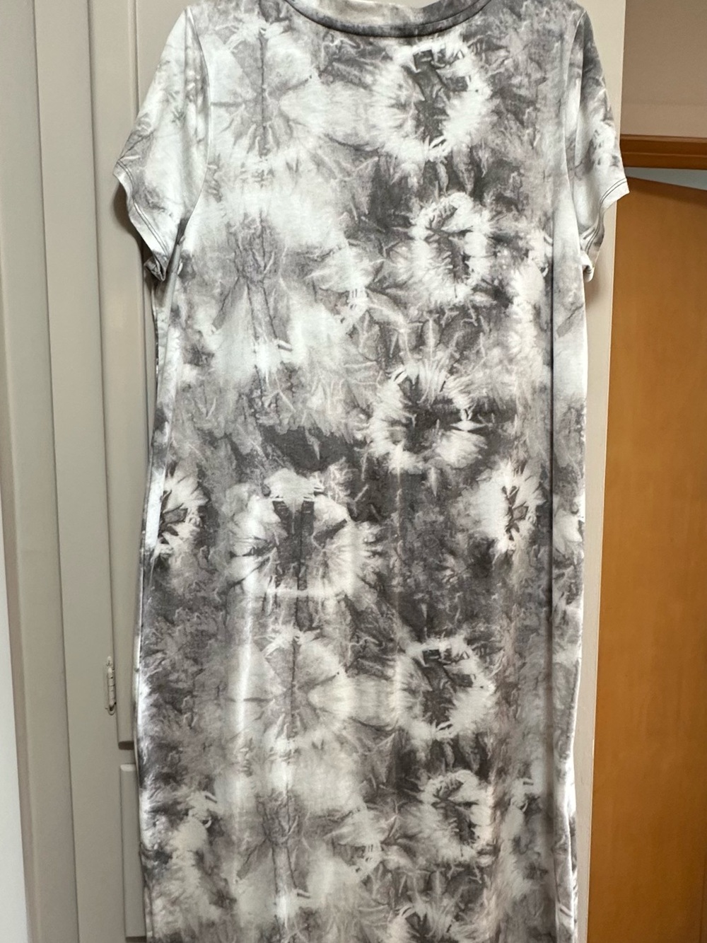Woman Within Gray and White Tie-Dye V-Neck Dress - Picture 2 of 2
